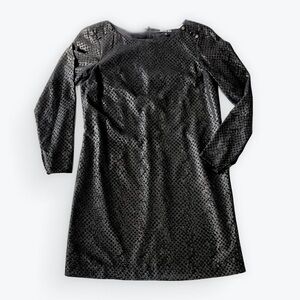 Gianni Bini Black Metallic Long Sleeve Dress Sz XS